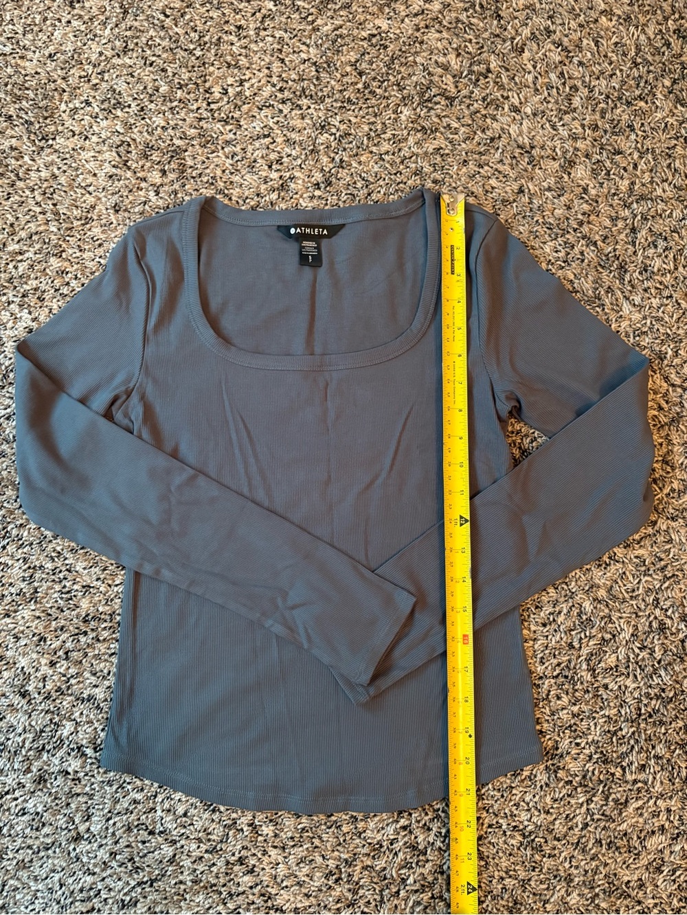 Athleta Rib Scoop Neck Long Sleeve Top - Slate